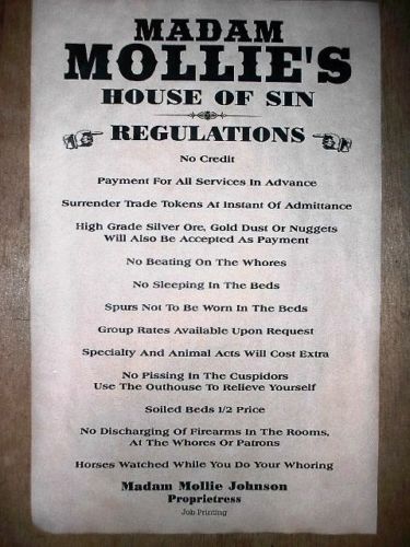 448-OLD-WEST-BROTHEL-RULES-MADAM-MOLLIES-HOUSE-OF-SIN-POSTER-11-034-x17-034
