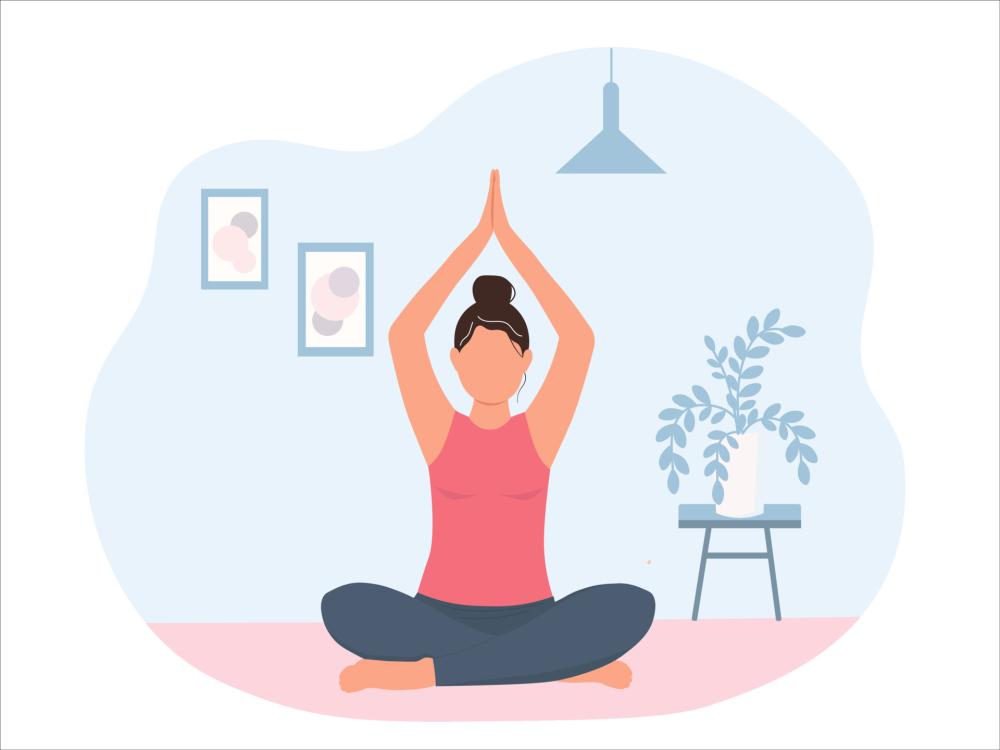 the-girl-sits-in-a-lotus-position-raises