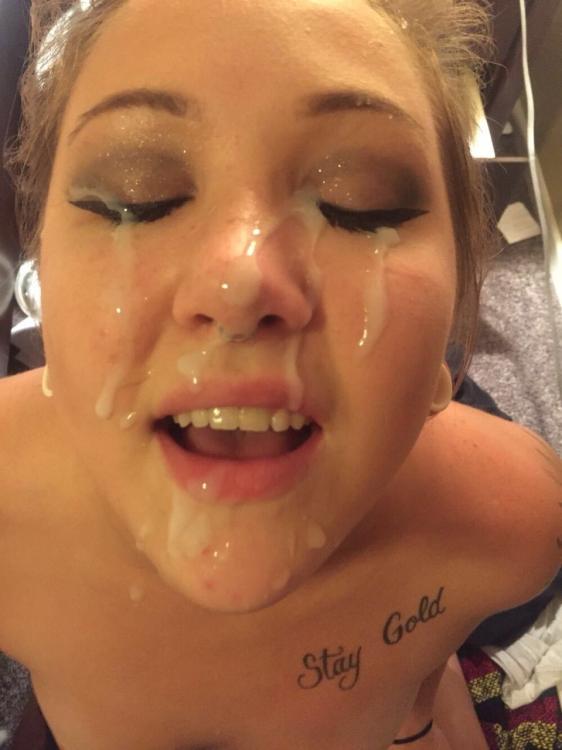 Whore with cum her face.